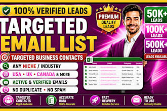 do niche targeted verified email list, b2b lead, bulk email list building