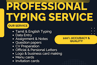 do professional data entry and typing works