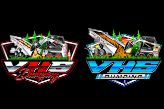 design luxury unique skid steer and dump trailer logo with creative concepts