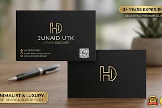 design modern minimalist luxury business card with free qr code