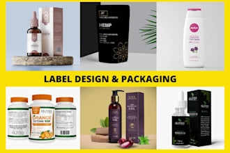 do premium product label, box package, pouch bag design