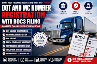 do dot and mc number registration with boc3 filing for trucking company