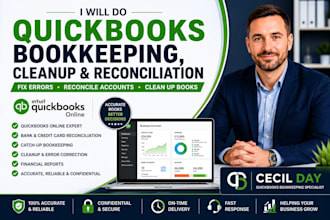 do quickbooks bookkeeping, cleanup, and reconciliation