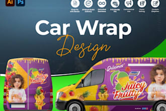 design stylish food truck wrap, food trailer wrap, or food van wrap design