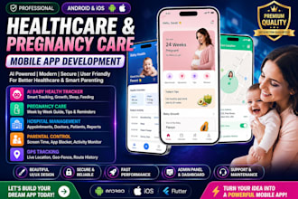 develop health care, pregnancy care app, hospital app, parental control app, gps