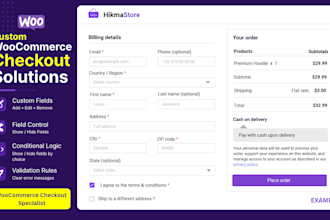 customize woocommerce checkout fields, validation and logic