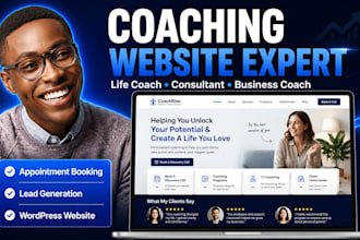 create wordpress coaching website business coach website design