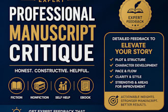 critique your fiction, nonfiction, self help or ebook manuscript