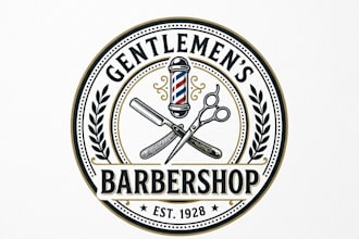 design a modern typography based barber shop logo