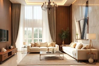 create luxury living room, bedroom interior design