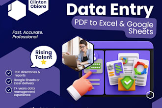 pdf to excel or google sheets conversion