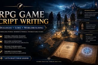 write your rpg game script dialogue and lore for indie game developers