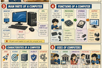 create educational comic style notes and study posters