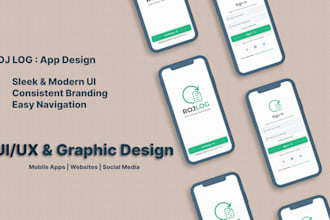 create modern UI UX and graphic design in figma