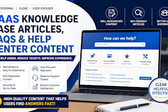 write saas knowledge base articles, faqs, and help center content