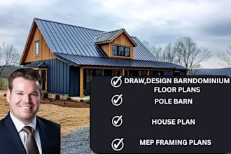 draw, design barndominium floor plans, mep framing plans, pole barn, house plans