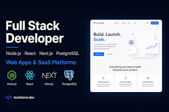 build full stack website, saas as react, next js, node js developer