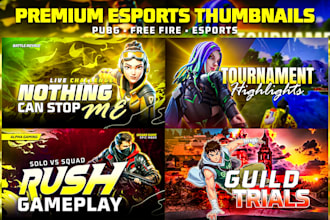 design premium gaming and esports thumbnails for youtube