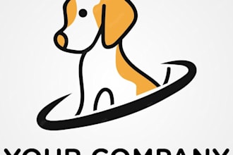 design a professional dog cartoon logo with copyright