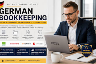 do german bookkeeping, datev accounting, vat returns, and elster tax filing