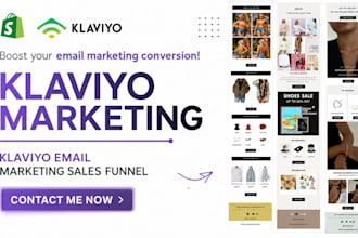 setup klaviyo email marketing, sales funnel, or klaviyo shopify marketing