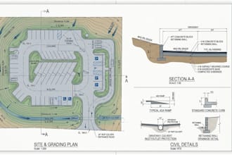 design site plans, parking lot layouts, grading, and driveway plans