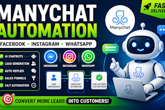 setup manychat automation manychat chatbot facebook, whatsapp, instagram ai bot