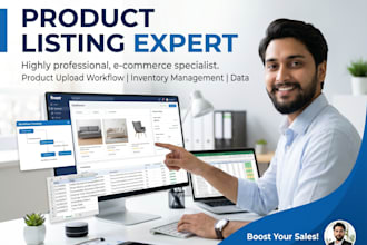 do product listing, product upload and ecommerce data entry