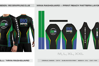 design custom bjj MMA rashguard for sublimation printing