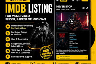 create imdb listing for music video singer rapper or musician