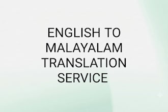 do professional english to malayalam translation