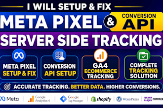 setup meta pixel fix conversion API server side tracking ga4 ecommerce tracking