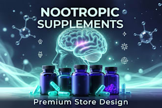 design premium nootropics store for cognitive supplement shopify store brands