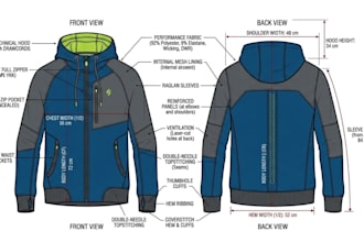 create detailed apparel tech packs fashion tech packs clothing tech pack
