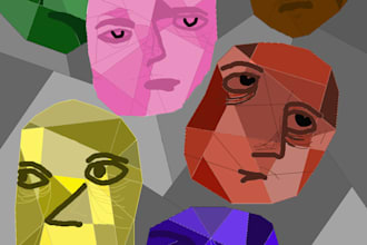 draw an abstract cubism portrait from your photo