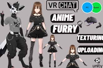 create upload vrchat model furry anime vrchat avatar 3d character vtuber