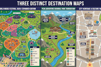 create resort map, destination, hotel map, tourist map, visitor, site plan