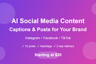 write ai powered social media content captions and posts for your brand