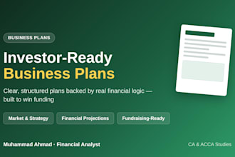 write an investor ready business plan for your startup
