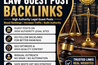 create 5 guest post backlinks for legal business website