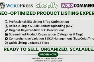 upload SEO product for shopify and wordpress woocommerce