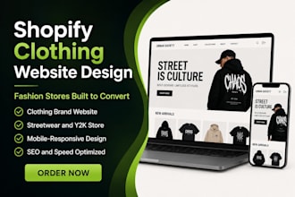 design shopify clothing website, clothing store, fashion store, clothing brand