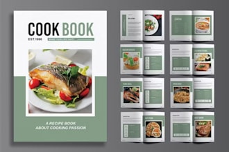 design cookbook recipe book canva cookbook cover kdp book formatting  food menu