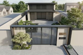 3d fence, township gate entrance design with stunning landscape visualized
