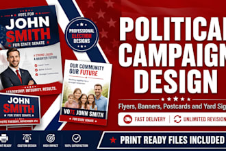 design political campaign flyer banner postcard and yard sign