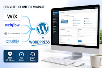 convert, clone or migrate wix, webflow, squarespace, weebly to wordpress website