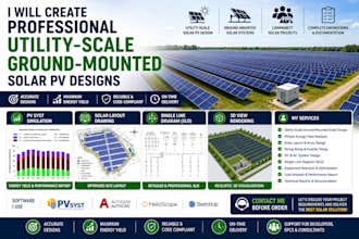 create professional utility scale ground mounted solar pv designs