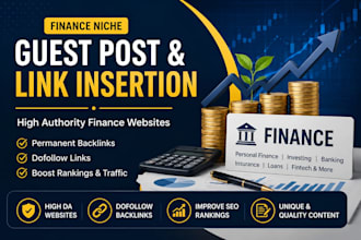 do finance guest post and link insertion on high DR finance blogs
