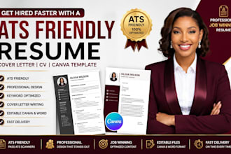 create ats resume, resume writing, cover letter, cv design, canva resume