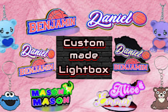 design custom 3d lightbox logo keychain 3d text models stl file 3mf print ready